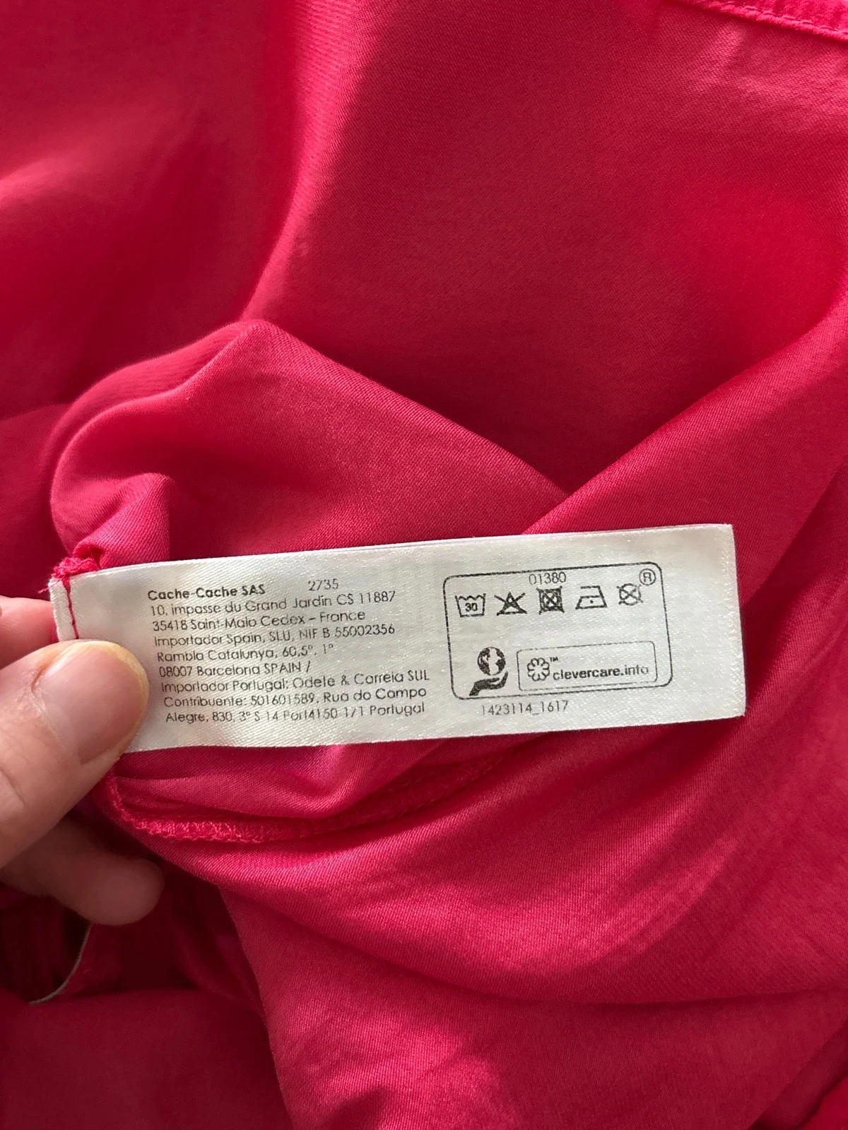 Fuchsia pink short-sleeved T-shirt / blouse Cache Cache size M / 38 – photo 5